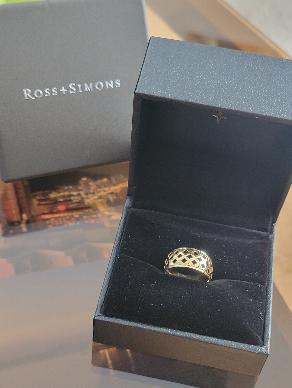 18KT Yellow Italian Gold Lattice Ring